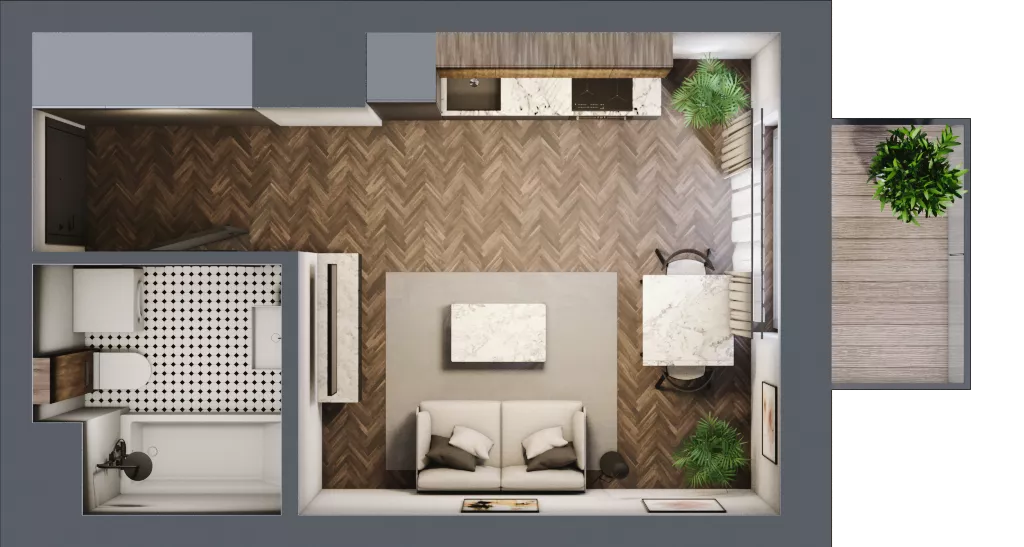 1 pokój, mieszkanie 25,60 m², piętro 3, oferta nr 142, Nowa Mangalia - Etap II, Warszawa, Mokotów, Stegny, ul. Mangalia