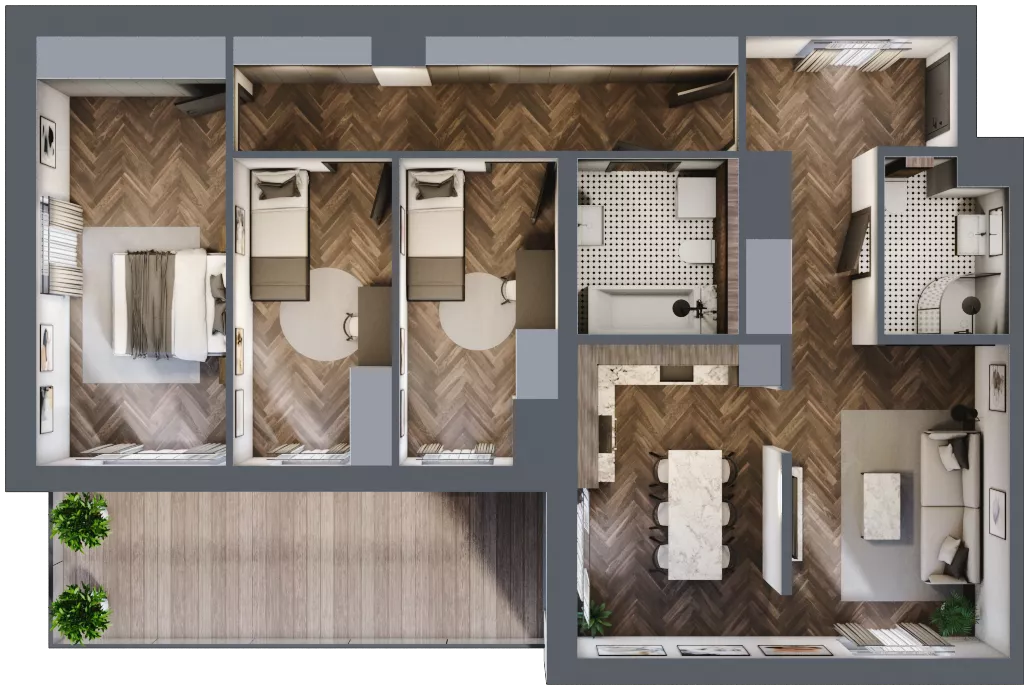 4 pokoje, mieszkanie 94,74 m², piętro 6, oferta nr 59, Nowa Mangalia - Etap II, Warszawa, Mokotów, Stegny, ul. Mangalia