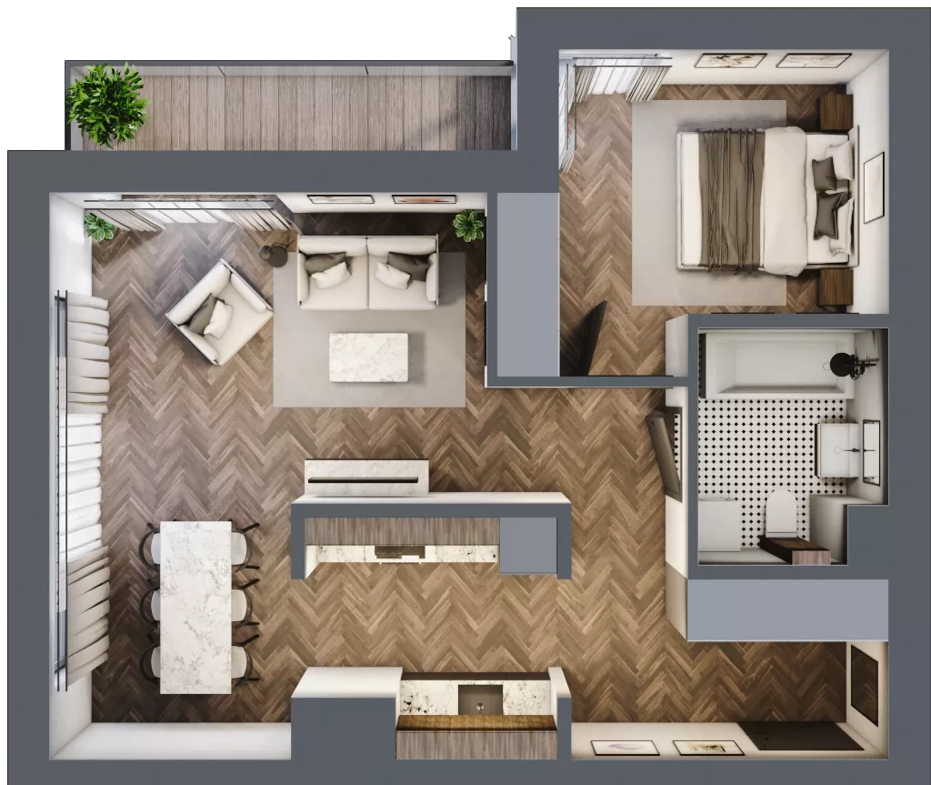 2 pokoje, mieszkanie 55,07 m², piętro 1, oferta nr 16, Nowa Mangalia - Etap II, Warszawa, Mokotów, Stegny, ul. Mangalia