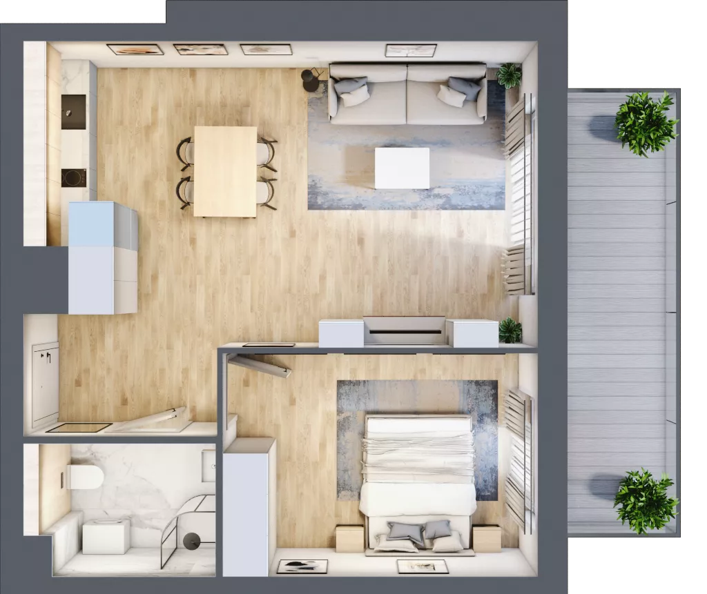 2 pokoje, apartament inwestycyjny 46,98 m², piętro 1, oferta nr MN20, Apartamenty Wypoczynkowa, Jastrzębia Góra, ul. Wypoczynkowa