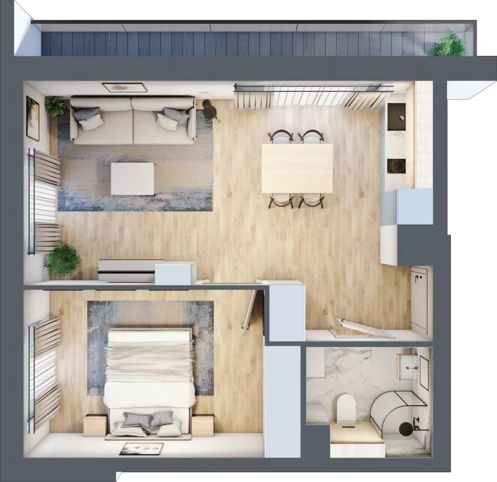 2 pokoje, apartament inwestycyjny 41,30 m², piętro 3, oferta nr MN48, Apartamenty Wypoczynkowa, Jastrzębia Góra, ul. Wypoczynkowa