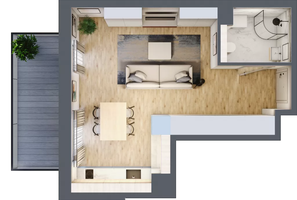 1 pokój, apartament inwestycyjny 32,12 m², piętro 2, oferta nr MN32, Apartamenty Wypoczynkowa, Jastrzębia Góra, ul. Wypoczynkowa