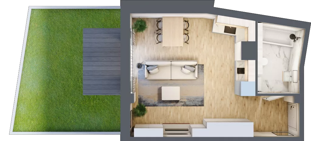 1 pokój, apartament inwestycyjny 33,19 m², parter, oferta nr MN14, Apartamenty Wypoczynkowa, Jastrzębia Góra, ul. Wypoczynkowa