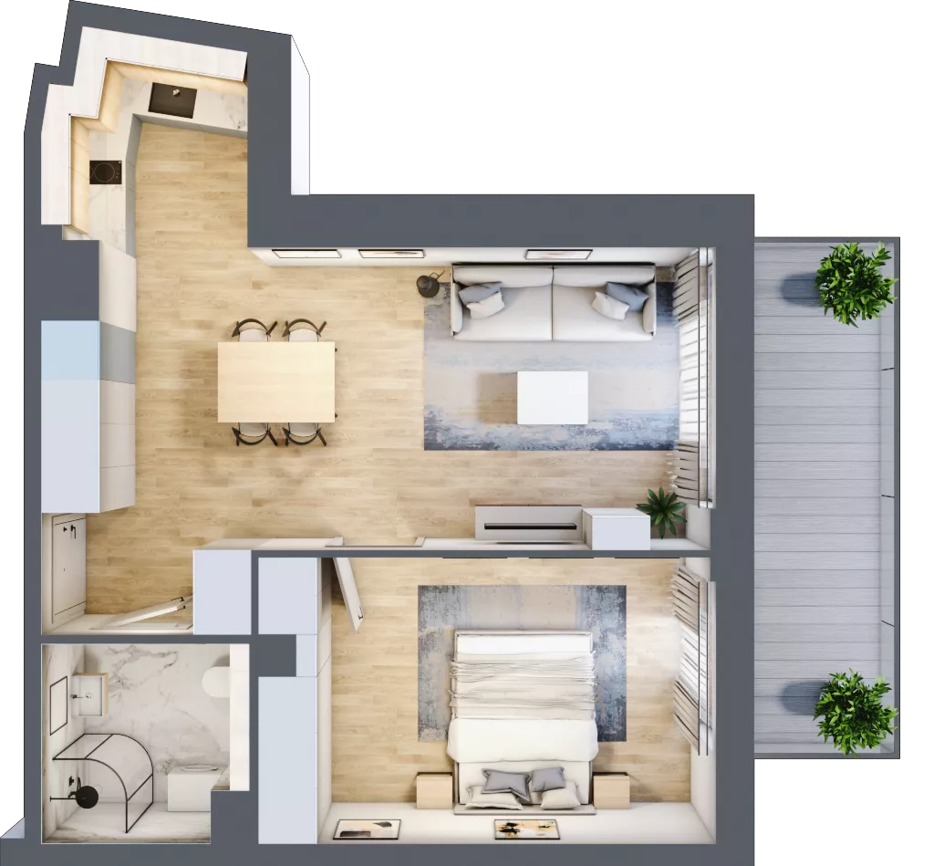 2 pokoje, apartament inwestycyjny 45,09 m², piętro 1, oferta nr MN26, Apartamenty Wypoczynkowa, Jastrzębia Góra, ul. Wypoczynkowa