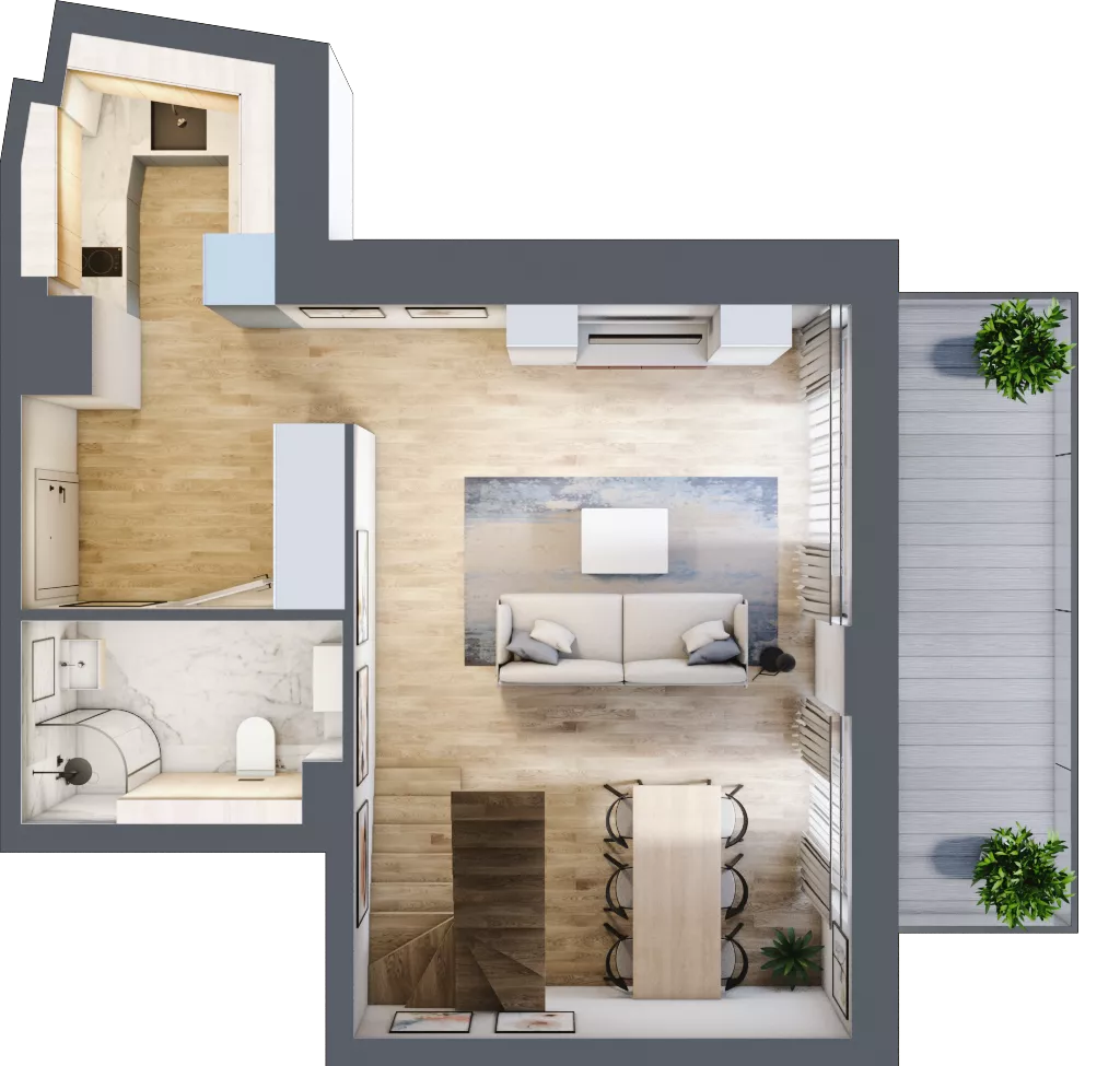 2 pokoje, apartament inwestycyjny 56,19 m², piętro 3, oferta nr MN59, Apartamenty Wypoczynkowa, Jastrzębia Góra, ul. Wypoczynkowa