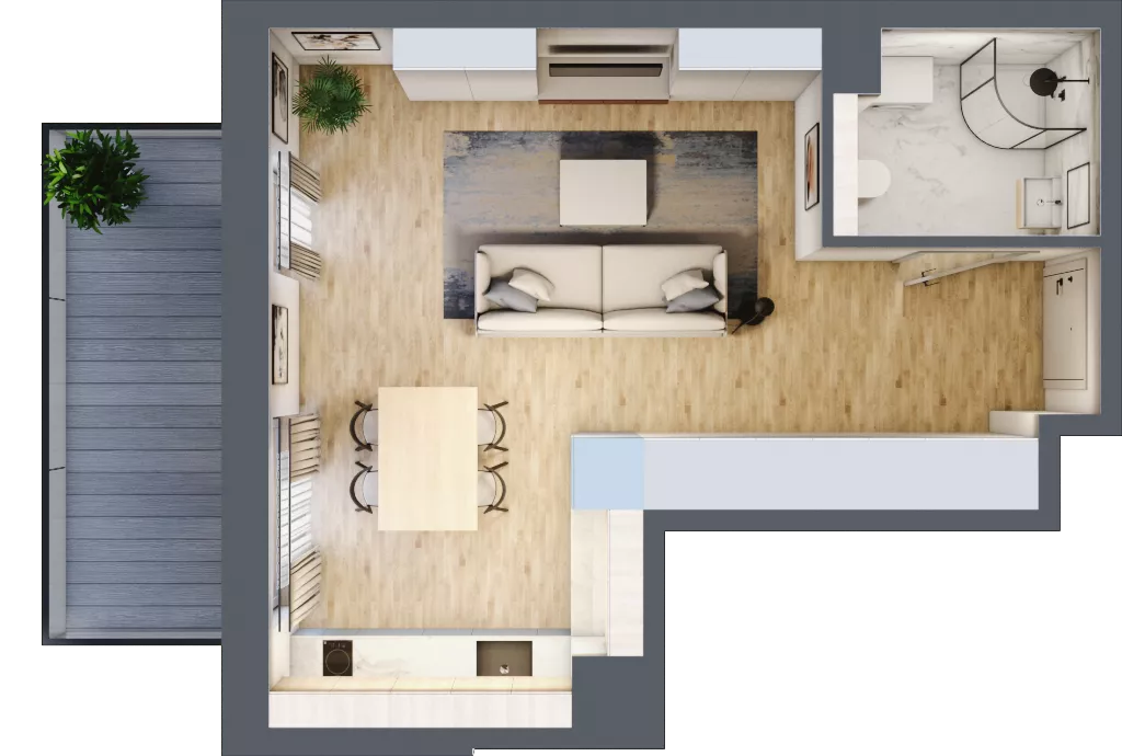 1 pokój, apartament inwestycyjny 32,13 m², piętro 1, oferta nr MN16, Apartamenty Wypoczynkowa, Jastrzębia Góra, ul. Wypoczynkowa