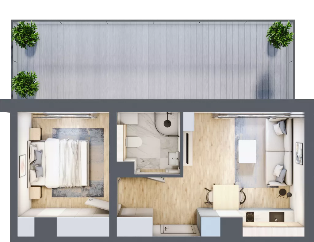 2 pokoje, apartament inwestycyjny 31,78 m², piętro 3, oferta nr MN58, Apartamenty Wypoczynkowa, Jastrzębia Góra, ul. Wypoczynkowa