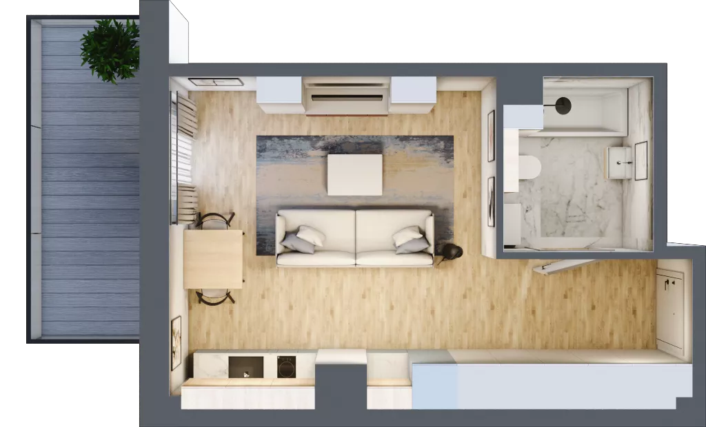 1 pokój, apartament inwestycyjny 28,16 m², piętro 1, oferta nr MN29, Apartamenty Wypoczynkowa, Jastrzębia Góra, ul. Wypoczynkowa