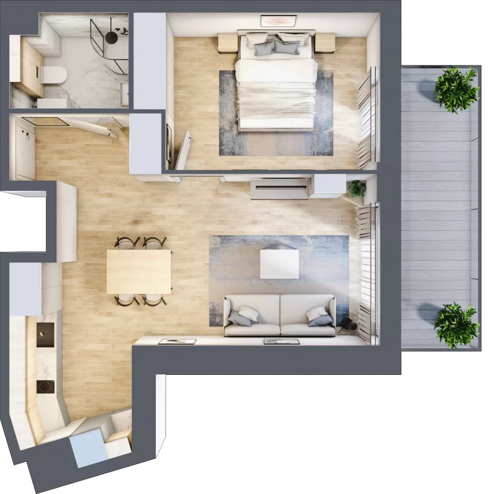 2 pokoje, apartament inwestycyjny 45,30 m², piętro 2, oferta nr MN35, Apartamenty Wypoczynkowa, Jastrzębia Góra, ul. Wypoczynkowa