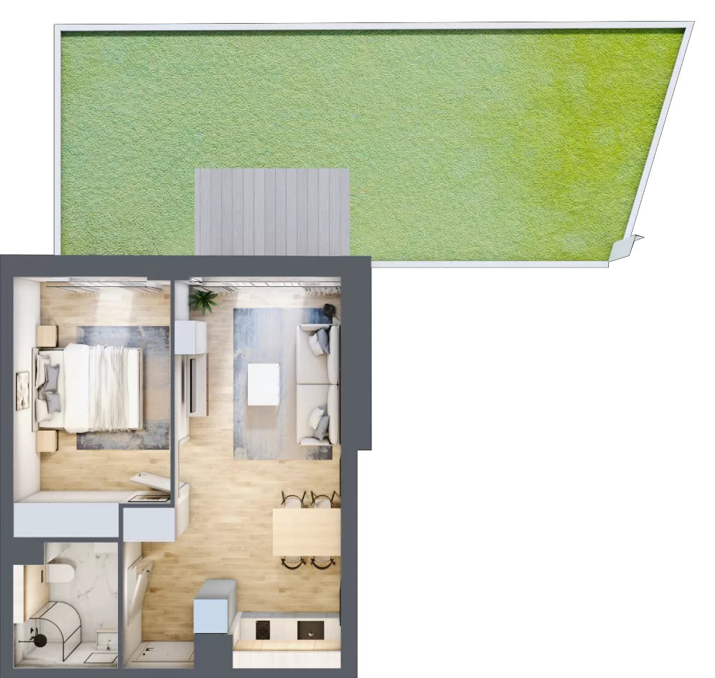 2 pokoje, apartament inwestycyjny 38,73 m², parter, oferta nr MN09, Apartamenty Wypoczynkowa, Jastrzębia Góra, ul. Wypoczynkowa