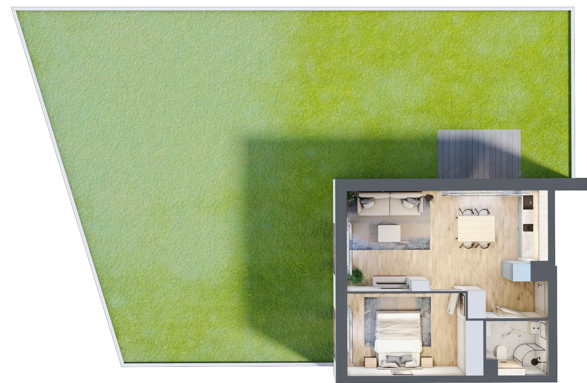 2 pokoje, apartament inwestycyjny 41,31 m², parter, oferta nr MN02, Apartamenty Wypoczynkowa, Jastrzębia Góra, ul. Wypoczynkowa