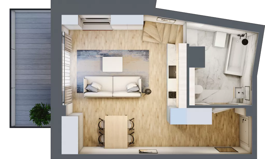 2 pokoje, apartament inwestycyjny 47,95 m², piętro 3, oferta nr MN63, Apartamenty Wypoczynkowa, Jastrzębia Góra, ul. Wypoczynkowa
