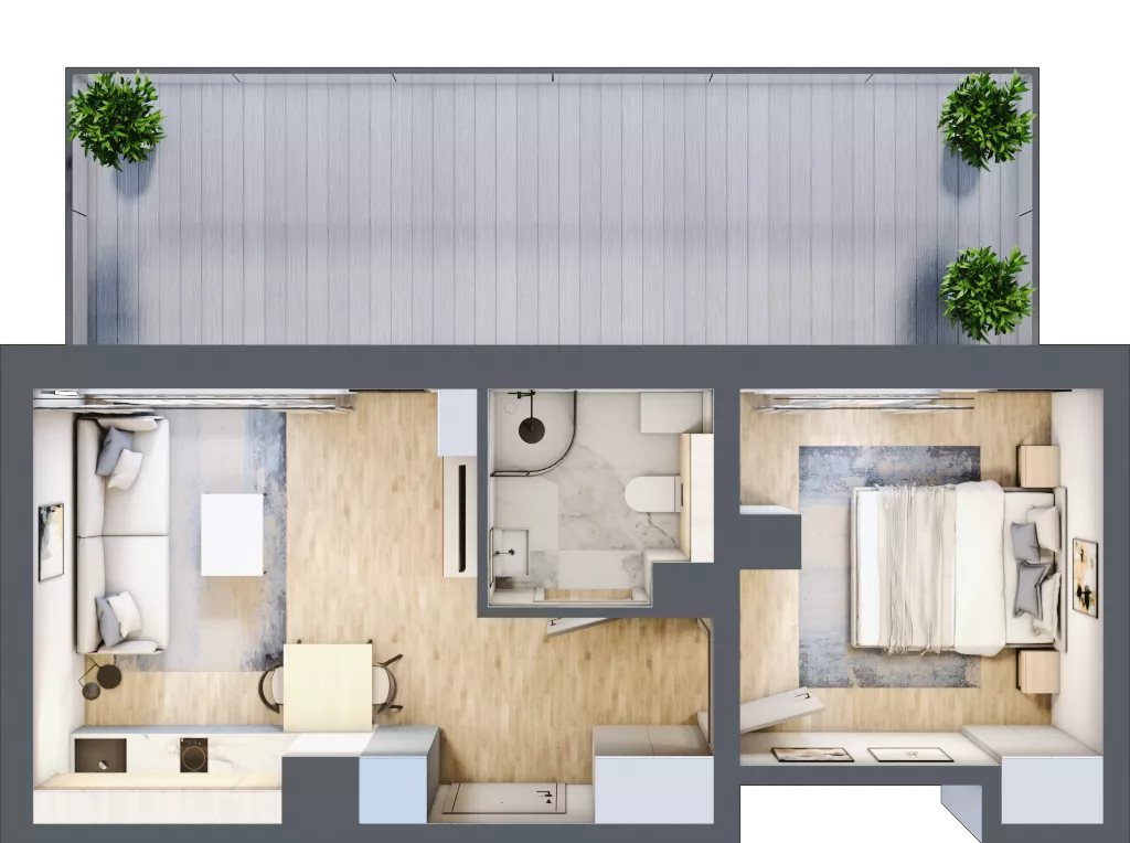 2 pokoje, apartament inwestycyjny 33,18 m², piętro 3, oferta nr MN57, Apartamenty Wypoczynkowa, Jastrzębia Góra, ul. Wypoczynkowa