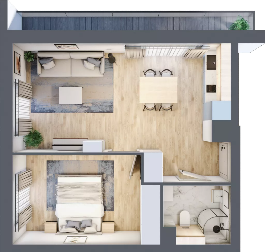 2 pokoje, apartament inwestycyjny 41,31 m², piętro 1, oferta nr MN17, Apartamenty Wypoczynkowa, Jastrzębia Góra, ul. Wypoczynkowa
