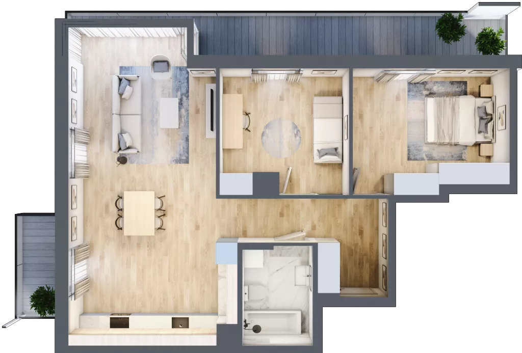 3 pokoje, apartament 78,64 m², piętro 2, oferta nr 6A0210, Jaśminowy Mokotów VI Wille Miejskie, Warszawa, Mokotów, Stegny, ul. Białego Dębu