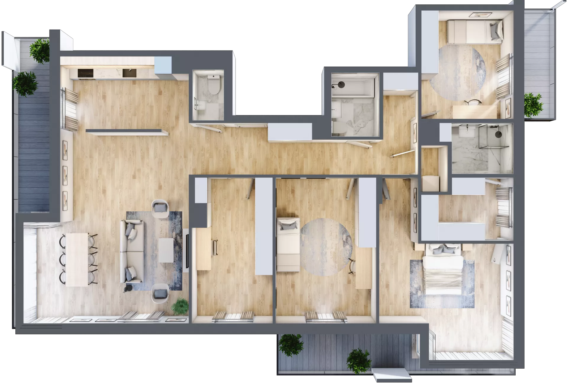5 pokoi, apartament 143,61 m², piętro 1, oferta nr 6A0105, Jaśminowy Mokotów VI Wille Miejskie, Warszawa, Mokotów, Stegny, ul. Białego Dębu