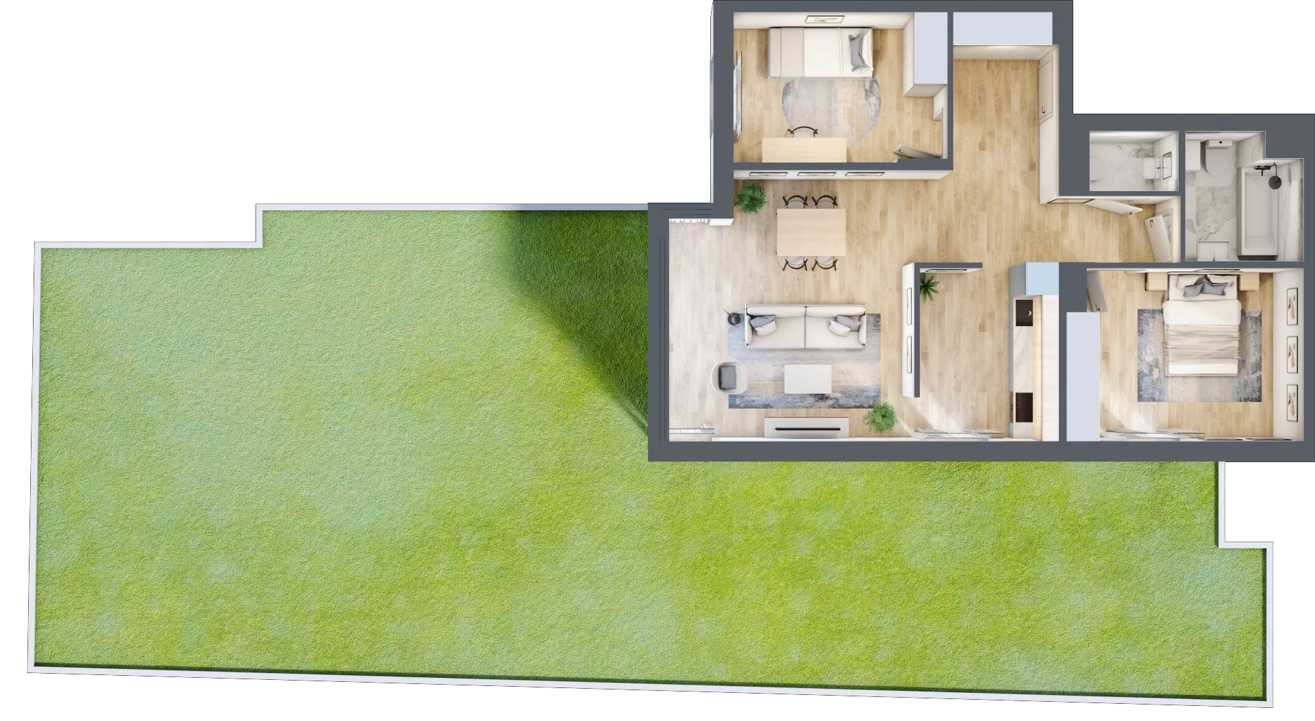 3 pokoje, apartament 75,06 m², parter, oferta nr 6B0003, Jaśminowy Mokotów VI Wille Miejskie, Warszawa, Mokotów, Stegny, ul. Białego Dębu
