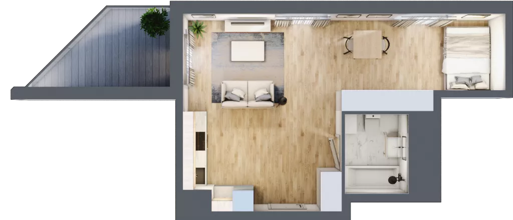 1 pokój, mieszkanie 41,10 m², piętro 6, oferta nr AA0610, NU Warszawa Wola, Warszawa, Wola, Czyste, ul. Kolejowa