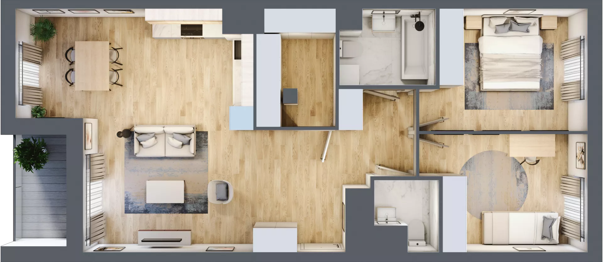 3 pokoje, mieszkanie 75,59 m², piętro 3, oferta nr AB0305, NU Warszawa Wola, Warszawa, Wola, Czyste, ul. Kolejowa