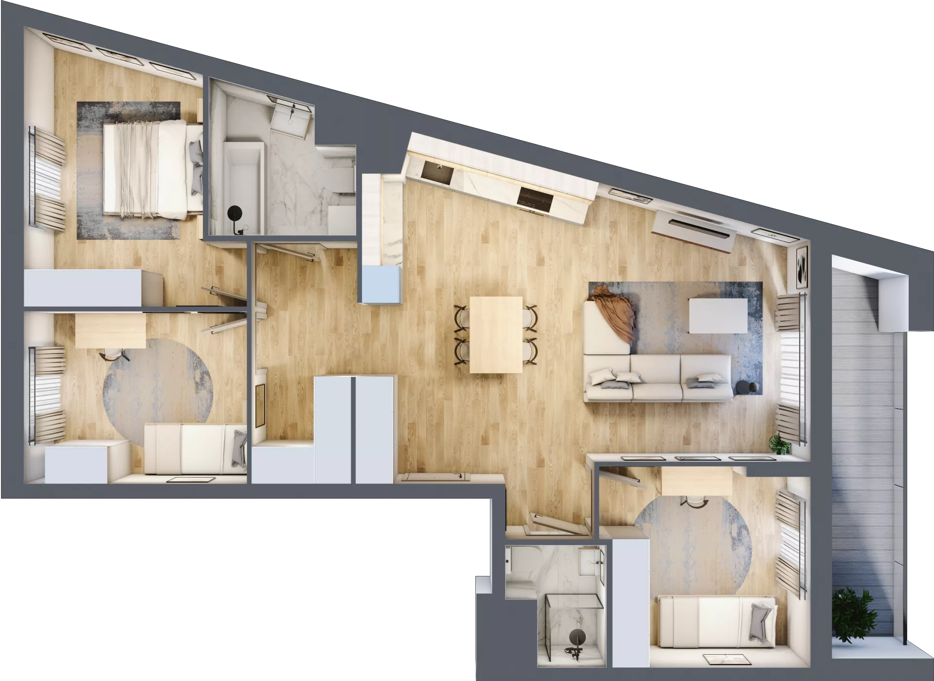 4 pokoje, mieszkanie 80,79 m², piętro 4, oferta nr AB0402, NU Warszawa Wola, Warszawa, Wola, Czyste, ul. Kolejowa