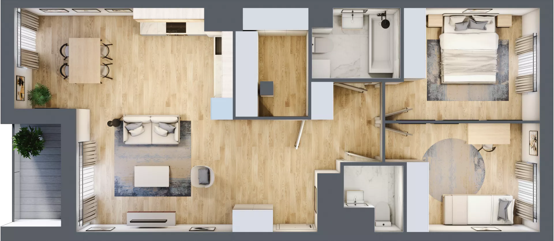 3 pokoje, mieszkanie 76,06 m², piętro 4, oferta nr AB0405, NU Warszawa Wola, Warszawa, Wola, Czyste, ul. Kolejowa