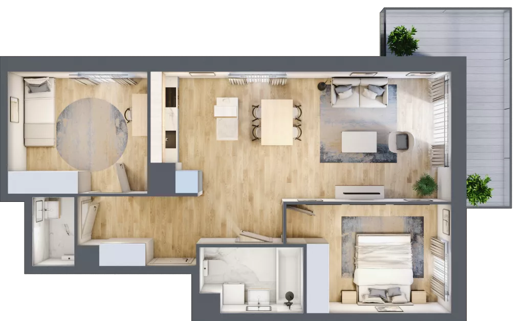 3 pokoje, mieszkanie 65,46 m², piętro 3, oferta nr BC0301, NU Warszawa Wola, Warszawa, Wola, Czyste, ul. Kolejowa