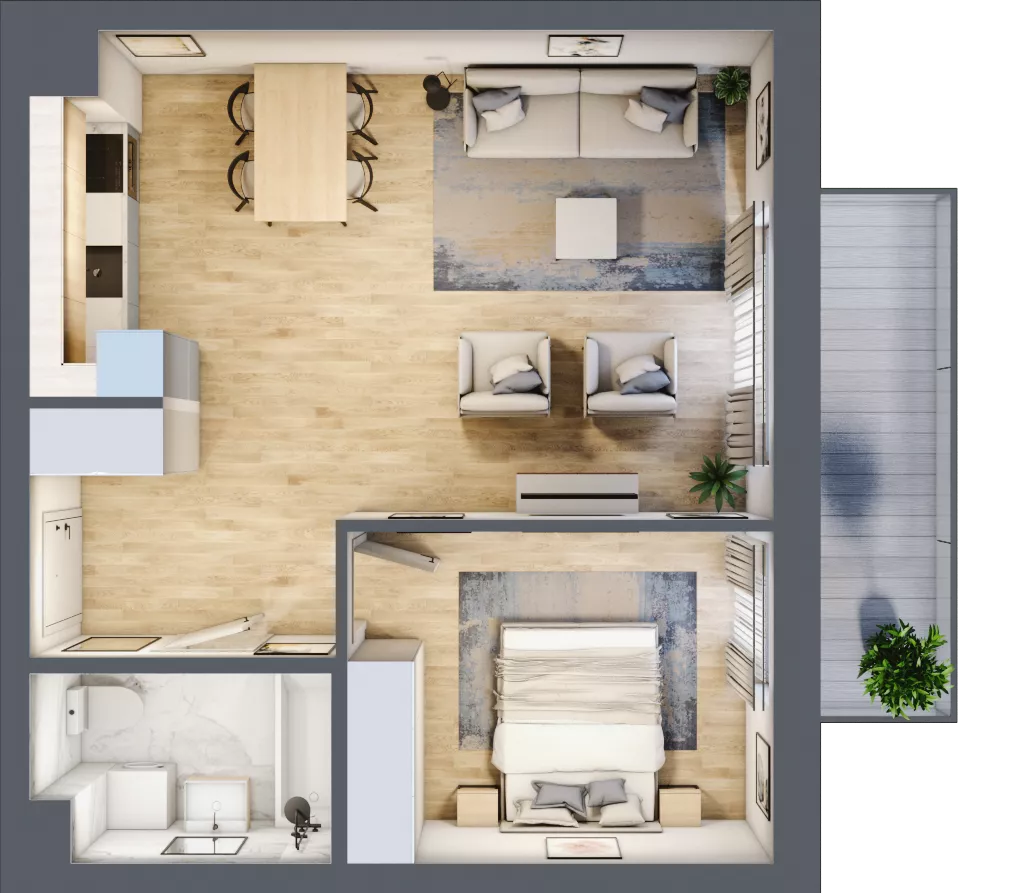 2 pokoje, mieszkanie 48,86 m², piętro 1, oferta nr AC0122, Stilla, Warszawa, Włochy, Raków, ul. Fajansowa 5