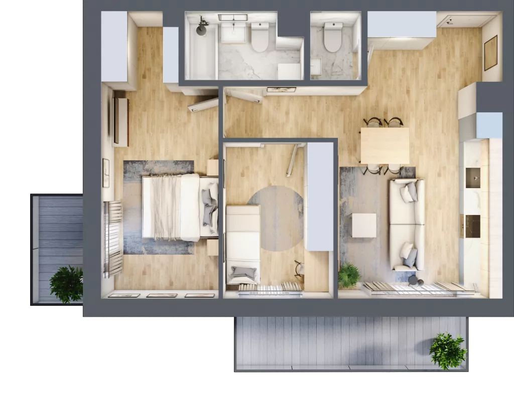 3 pokoje, mieszkanie 59,91 m², piętro 1, oferta nr AC0123, Stilla, Warszawa, Włochy, Raków, ul. Fajansowa 5