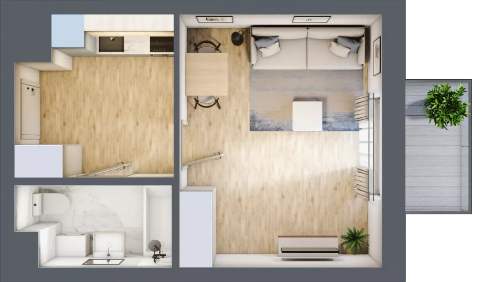 1 pokój, mieszkanie 29,87 m², piętro 5, oferta nr BA0577, Stilla, Warszawa, Włochy, Raków, ul. Fajansowa 5