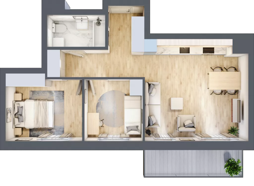 3 pokoje, mieszkanie 56,60 m², piętro 7, oferta nr BA07103, Stilla, Warszawa, Włochy, Raków, ul. Fajansowa 5