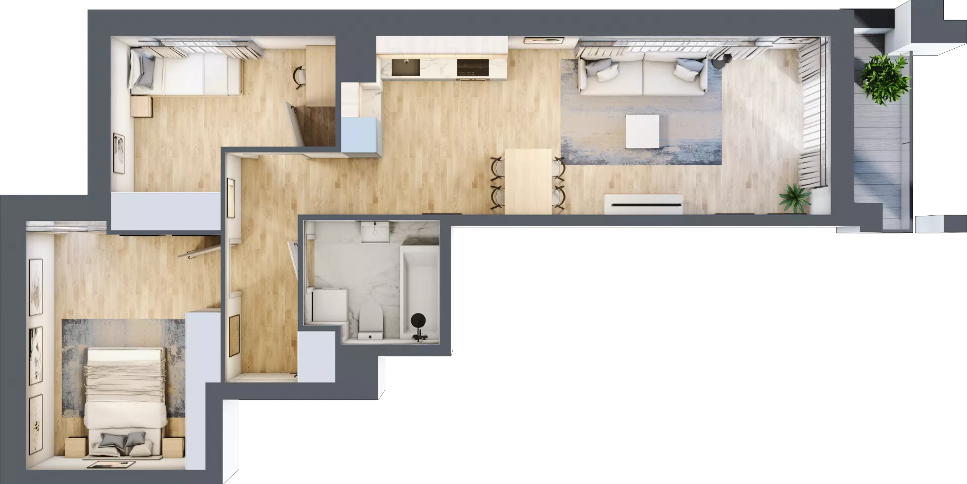 3 pokoje, mieszkanie 59,60 m², piętro 3, oferta nr 1BC0305, Awangarda Mogilska, Kraków, Prądnik Czerwony, Rakowice, ul. Mogilska 126