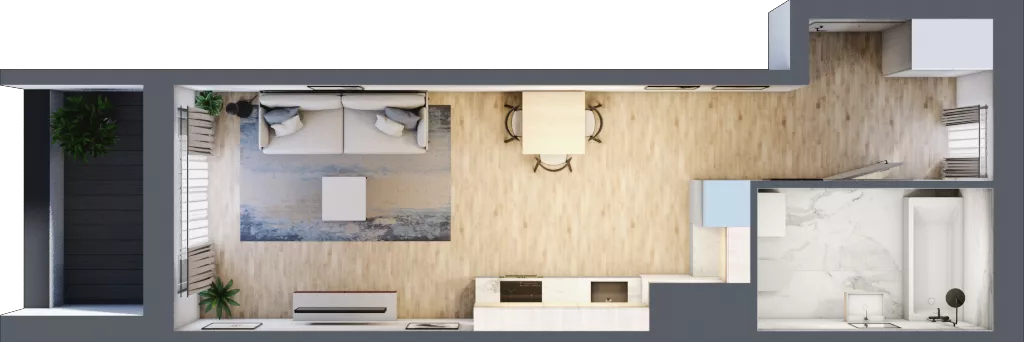 1 pokój, mieszkanie 33,78 m², piętro 11, oferta nr 1BD1101, Awangarda Mogilska, Kraków, Prądnik Czerwony, Rakowice, ul. Mogilska 126