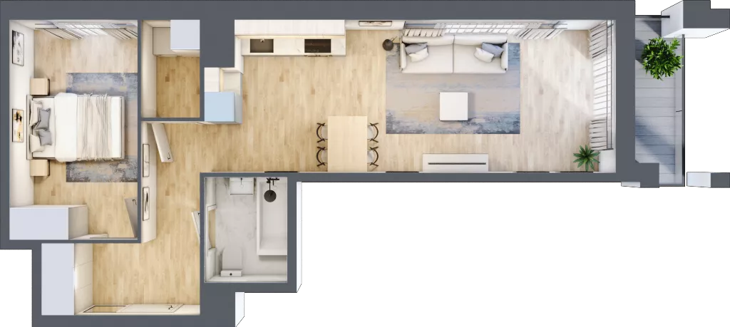 2 pokoje, mieszkanie 51,00 m², piętro 11, oferta nr 1BC1104, Awangarda Mogilska, Kraków, Prądnik Czerwony, Rakowice, ul. Mogilska 126
