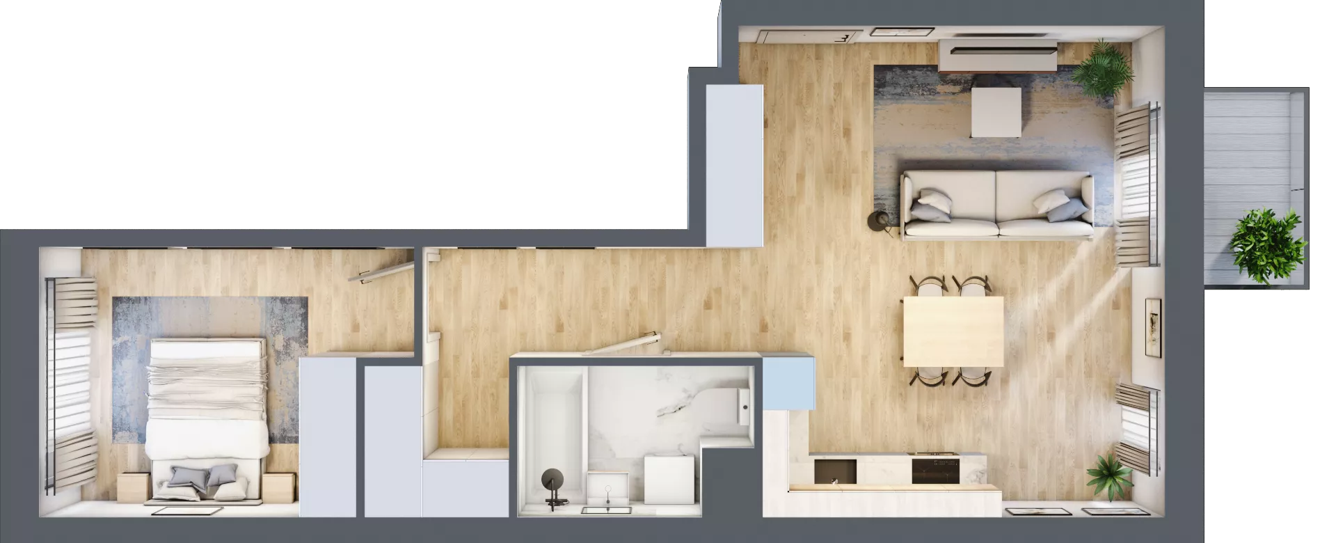 2 pokoje, mieszkanie 51,10 m², piętro 2, oferta nr 1BA0205, Awangarda Mogilska, Kraków, Prądnik Czerwony, Rakowice, ul. Mogilska 126