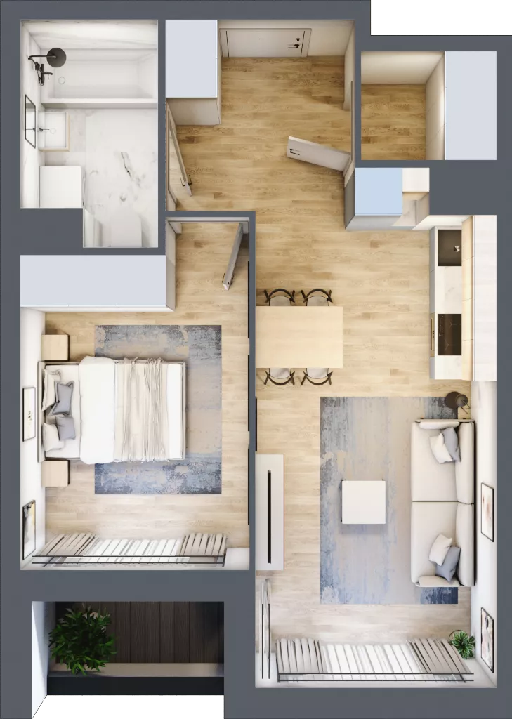 2 pokoje, mieszkanie 44,05 m², piętro 7, oferta nr 1BB0706, Awangarda Mogilska, Kraków, Prądnik Czerwony, Rakowice, ul. Mogilska 126