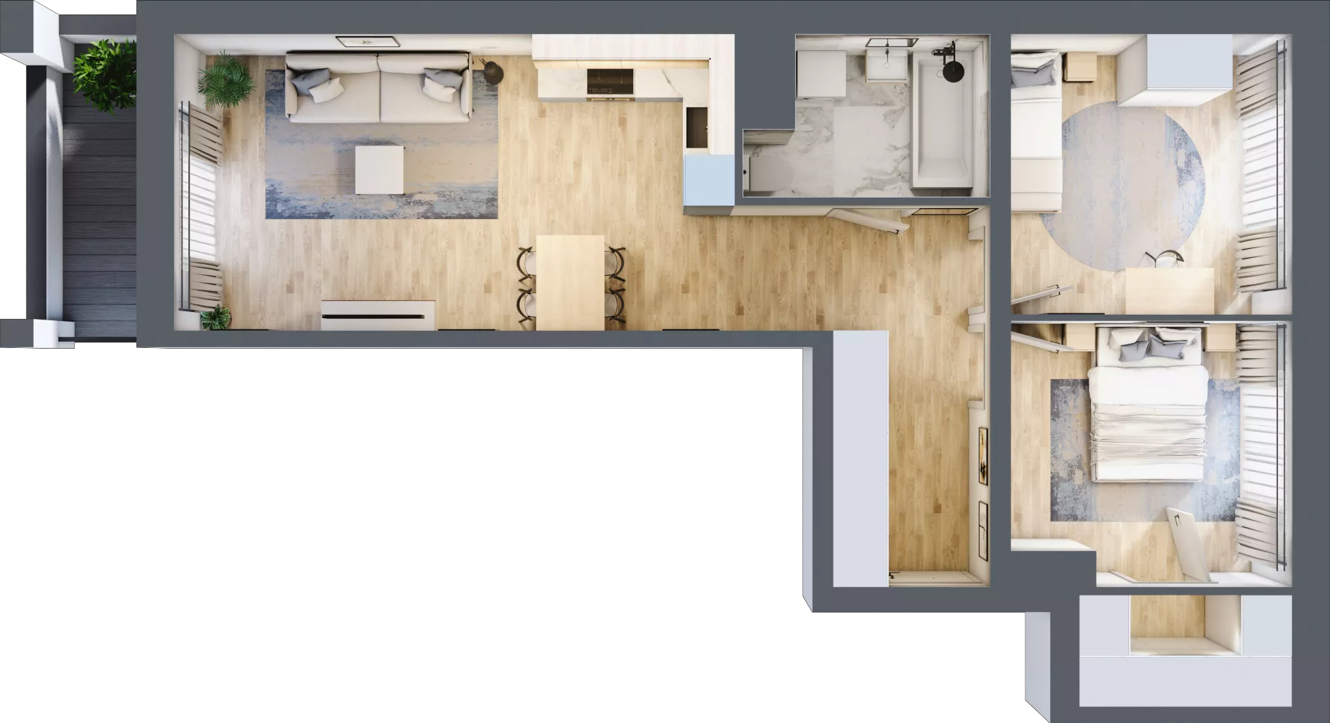3 pokoje, mieszkanie 62,24 m², piętro 1, oferta nr 1BE0104, Awangarda Mogilska, Kraków, Prądnik Czerwony, Rakowice, ul. Mogilska 126