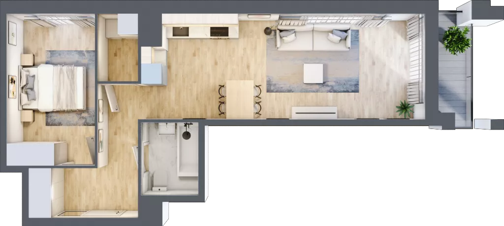2 pokoje, mieszkanie 50,99 m², piętro 6, oferta nr 1BC0605, Awangarda Mogilska, Kraków, Prądnik Czerwony, Rakowice, ul. Mogilska 126
