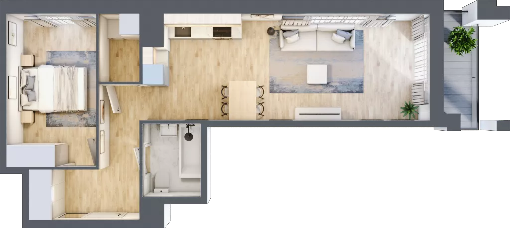 2 pokoje, mieszkanie 51,01 m², piętro 8, oferta nr 1BC0805, Awangarda Mogilska, Kraków, Prądnik Czerwony, Rakowice, ul. Mogilska 126