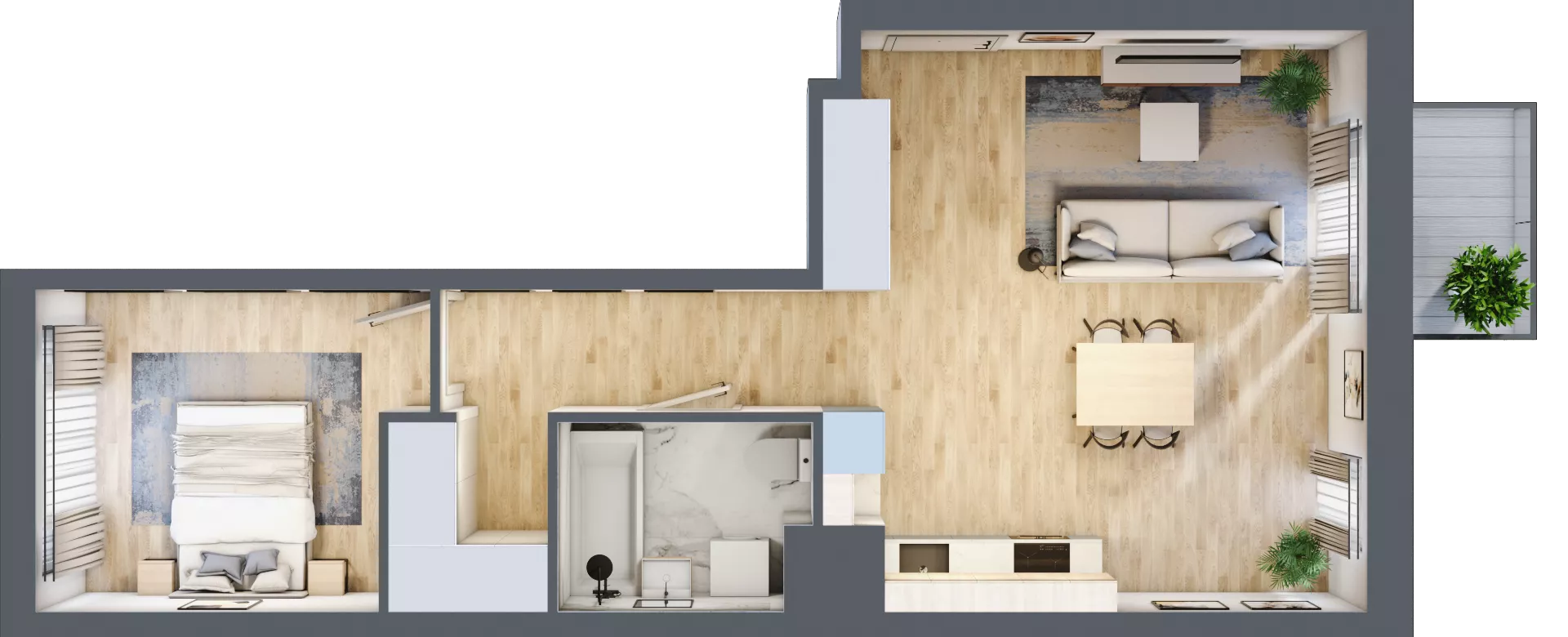 2 pokoje, mieszkanie 52,13 m², piętro 5, oferta nr 1BA0503, Awangarda Mogilska, Kraków, Prądnik Czerwony, Rakowice, ul. Mogilska 126