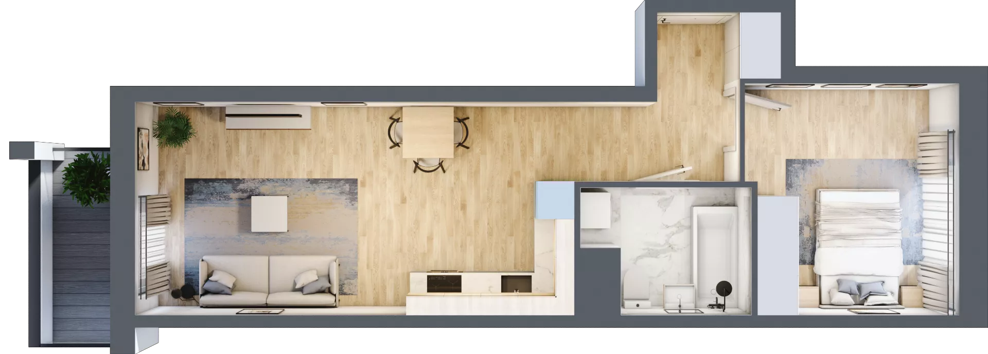 2 pokoje, mieszkanie 48,07 m², piętro 5, oferta nr 1BE0501, Awangarda Mogilska, Kraków, Prądnik Czerwony, Rakowice, ul. Mogilska 126