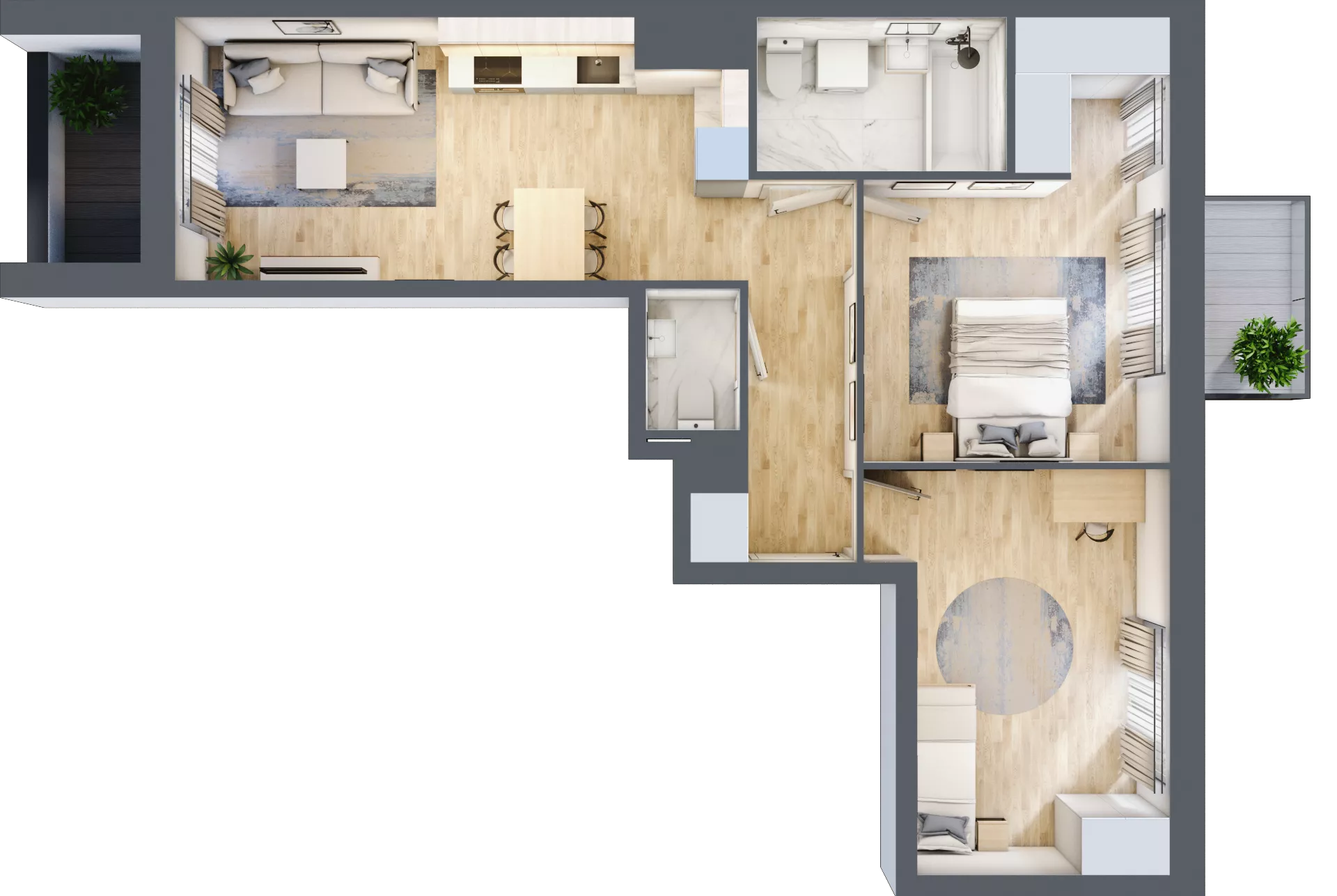 3 pokoje, mieszkanie 59,99 m², piętro 5, oferta nr 1BB0501, Awangarda Mogilska, Kraków, Prądnik Czerwony, Rakowice, ul. Mogilska 126