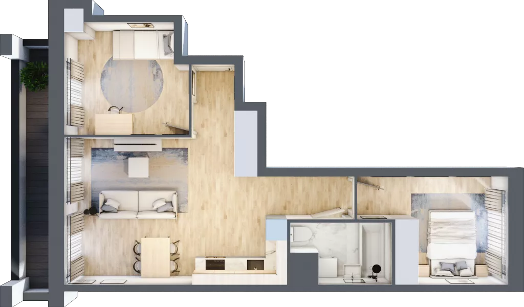3 pokoje, mieszkanie 57,92 m², piętro 3, oferta nr 1BC0301, Awangarda Mogilska, Kraków, Prądnik Czerwony, Rakowice, ul. Mogilska 126