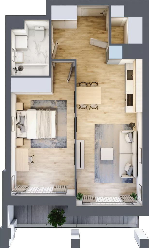 2 pokoje, mieszkanie 49,61 m², piętro 2, oferta nr 1BC0202, Awangarda Mogilska, Kraków, Prądnik Czerwony, Rakowice, ul. Mogilska 126