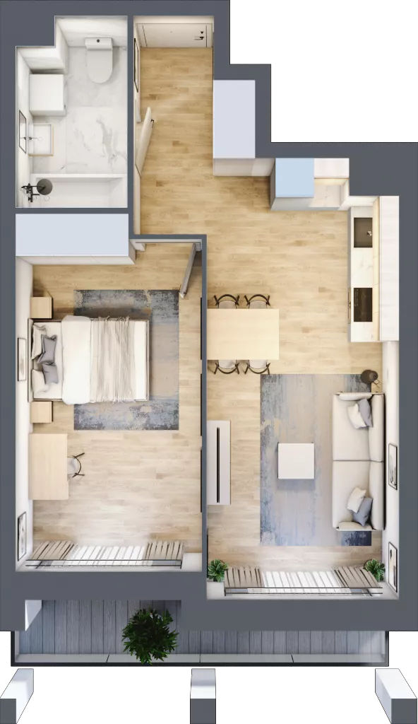 2 pokoje, mieszkanie 46,80 m², piętro 8, oferta nr 1BC0804, Awangarda Mogilska, Kraków, Prądnik Czerwony, Rakowice, ul. Mogilska 126
