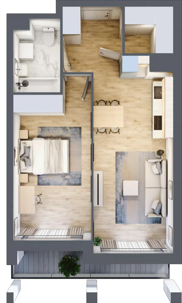 2 pokoje, mieszkanie 50,36 m², piętro 2, oferta nr 1BC0203, Awangarda Mogilska, Kraków, Prądnik Czerwony, Rakowice, ul. Mogilska 126