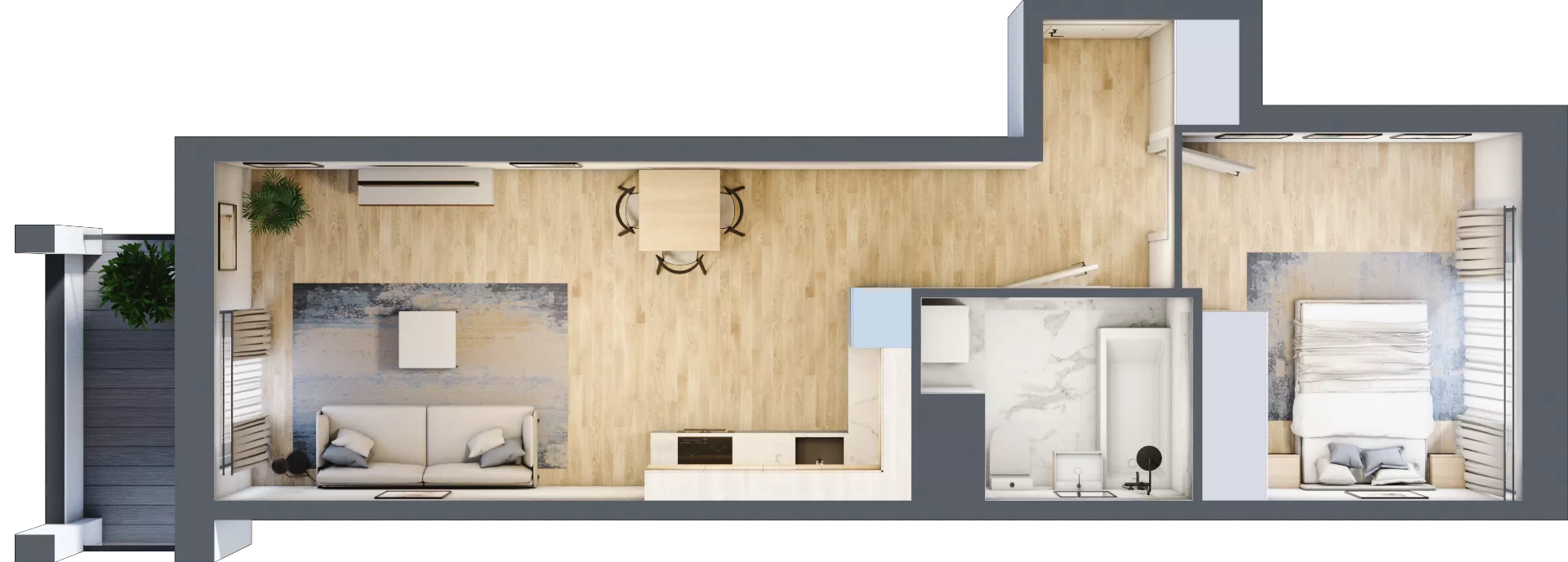 2 pokoje, mieszkanie 48,07 m², piętro 8, oferta nr 1BE0801, Awangarda Mogilska, Kraków, Prądnik Czerwony, Rakowice, ul. Mogilska 126
