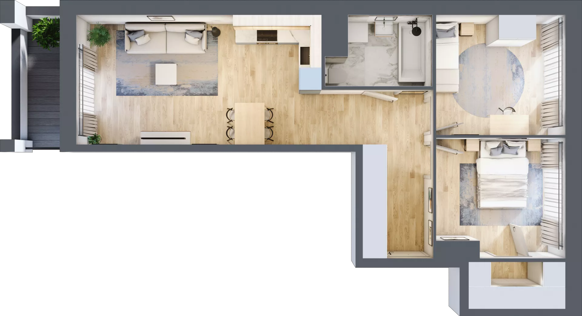 3 pokoje, mieszkanie 63,87 m², piętro 2, oferta nr 1BE0204, Awangarda Mogilska, Kraków, Prądnik Czerwony, Rakowice, ul. Mogilska 126