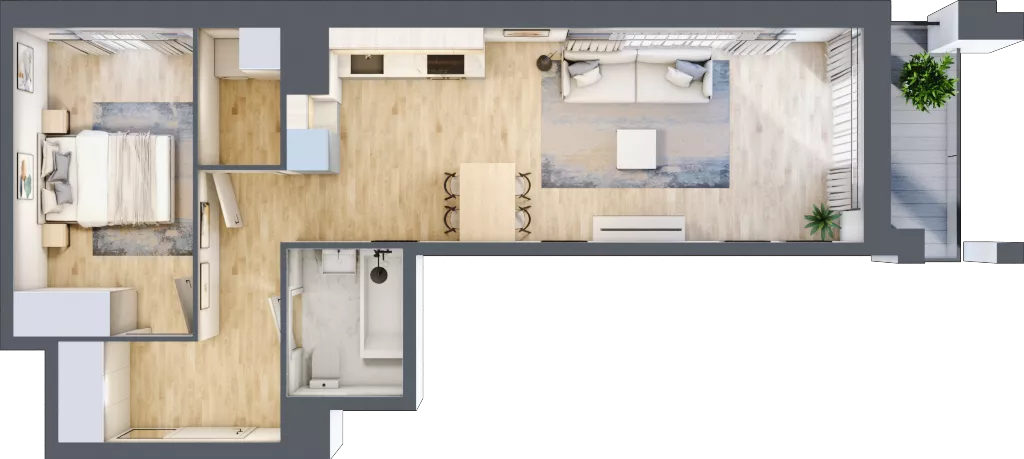 2 pokoje, mieszkanie 51,01 m², piętro 9, oferta nr 1BC0905, Awangarda Mogilska, Kraków, Prądnik Czerwony, Rakowice, ul. Mogilska 126