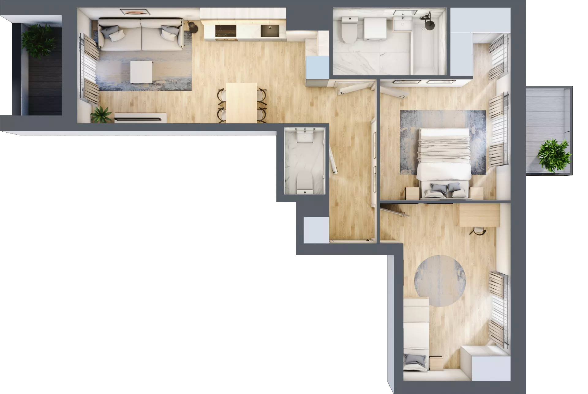 3 pokoje, mieszkanie 58,85 m², piętro 1, oferta nr 1BB0101, Awangarda Mogilska, Kraków, Prądnik Czerwony, Rakowice, ul. Mogilska 126