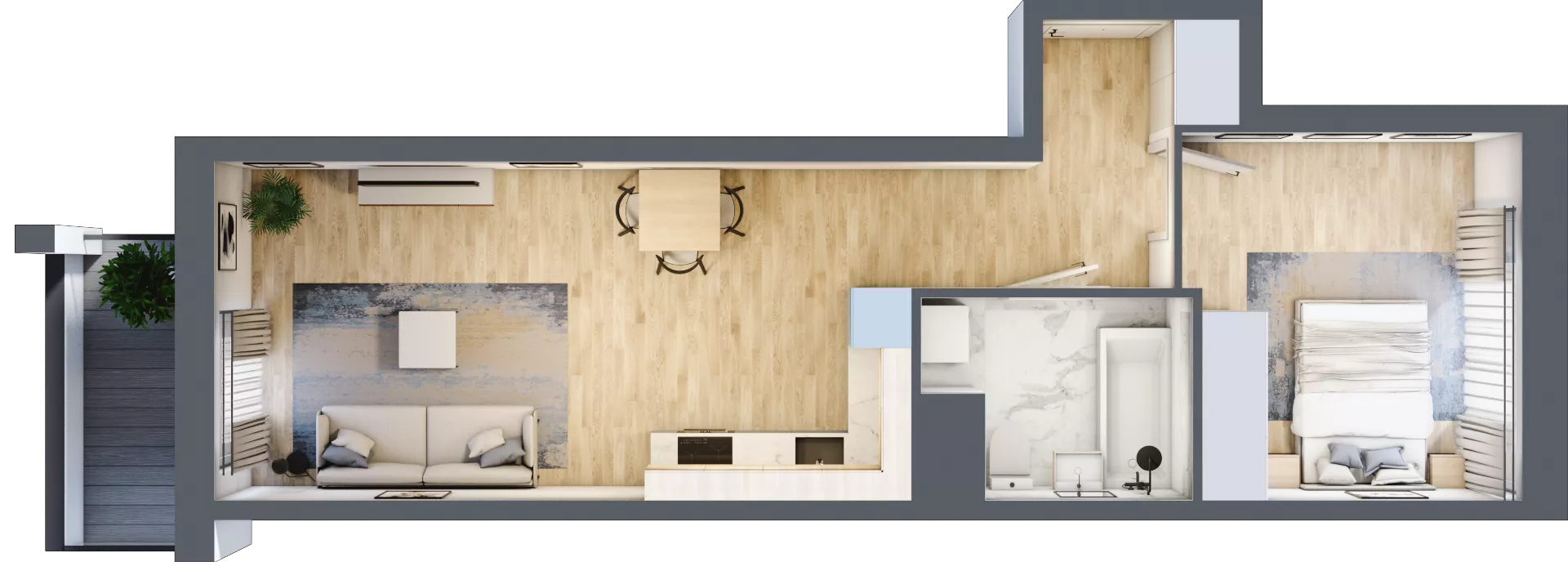 2 pokoje, mieszkanie 48,07 m², piętro 3, oferta nr 1BE0301, Awangarda Mogilska, Kraków, Prądnik Czerwony, Rakowice, ul. Mogilska 126